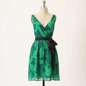 Green Tortoise Print Cocktail Dress